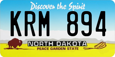 ND license plate KRM894