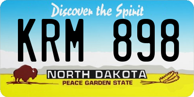 ND license plate KRM898