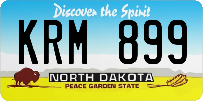 ND license plate KRM899