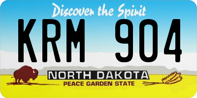 ND license plate KRM904