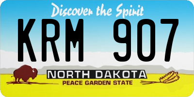 ND license plate KRM907