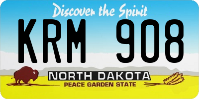 ND license plate KRM908