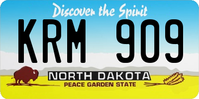 ND license plate KRM909