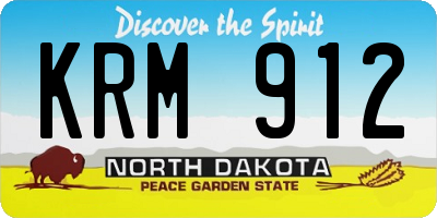 ND license plate KRM912