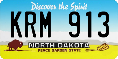 ND license plate KRM913