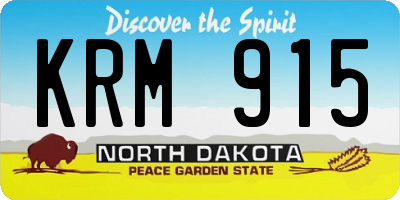 ND license plate KRM915