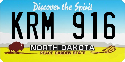 ND license plate KRM916