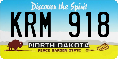 ND license plate KRM918