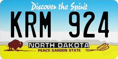 ND license plate KRM924