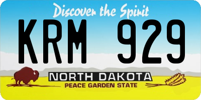 ND license plate KRM929