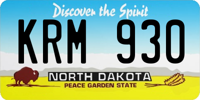 ND license plate KRM930