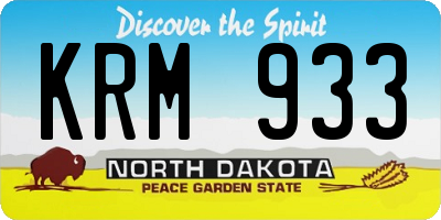 ND license plate KRM933