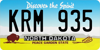 ND license plate KRM935