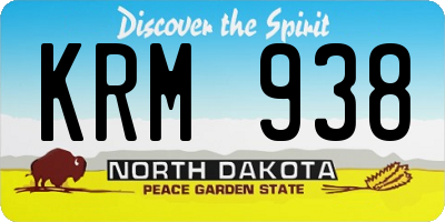 ND license plate KRM938