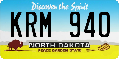 ND license plate KRM940