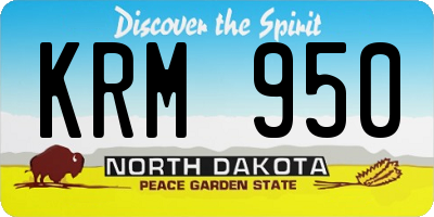 ND license plate KRM950
