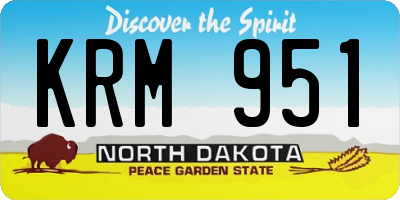 ND license plate KRM951
