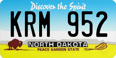 ND license plate KRM952