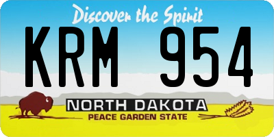 ND license plate KRM954