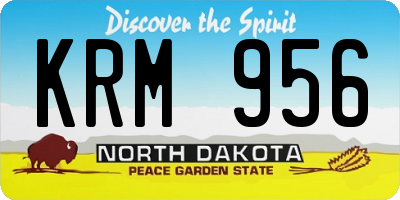 ND license plate KRM956