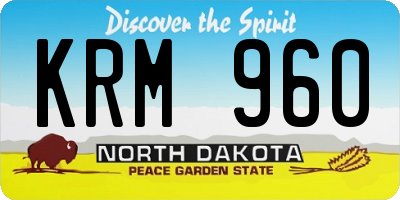 ND license plate KRM960