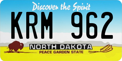 ND license plate KRM962