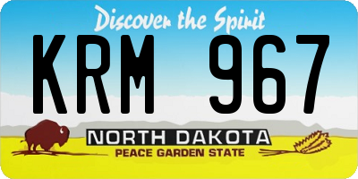 ND license plate KRM967