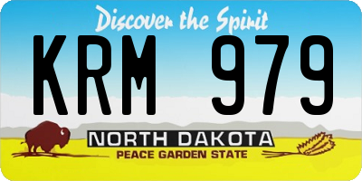 ND license plate KRM979