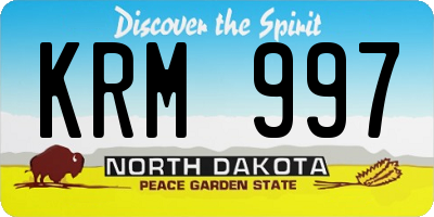 ND license plate KRM997