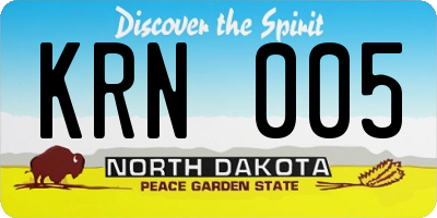 ND license plate KRN005