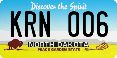 ND license plate KRN006