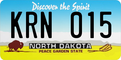 ND license plate KRN015