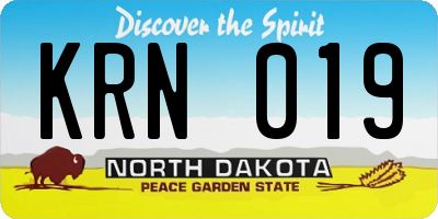 ND license plate KRN019