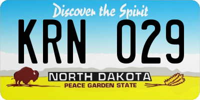 ND license plate KRN029