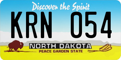 ND license plate KRN054