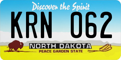 ND license plate KRN062