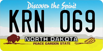 ND license plate KRN069