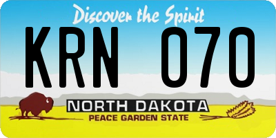 ND license plate KRN070