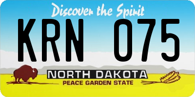 ND license plate KRN075