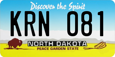 ND license plate KRN081
