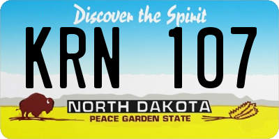 ND license plate KRN107