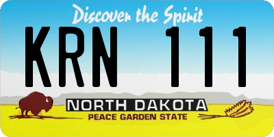 ND license plate KRN111
