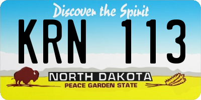 ND license plate KRN113