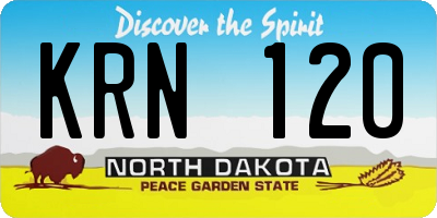 ND license plate KRN120