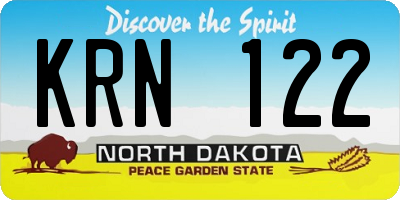 ND license plate KRN122