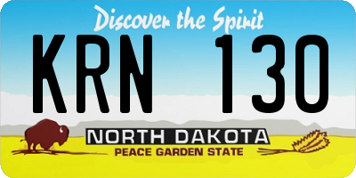 ND license plate KRN130