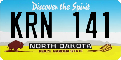 ND license plate KRN141