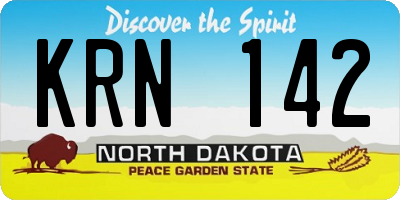ND license plate KRN142