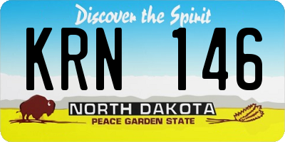 ND license plate KRN146