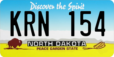 ND license plate KRN154